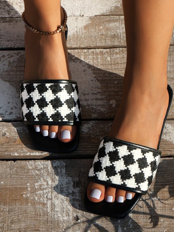 Casual Chessboard Plaid Beach Sandals