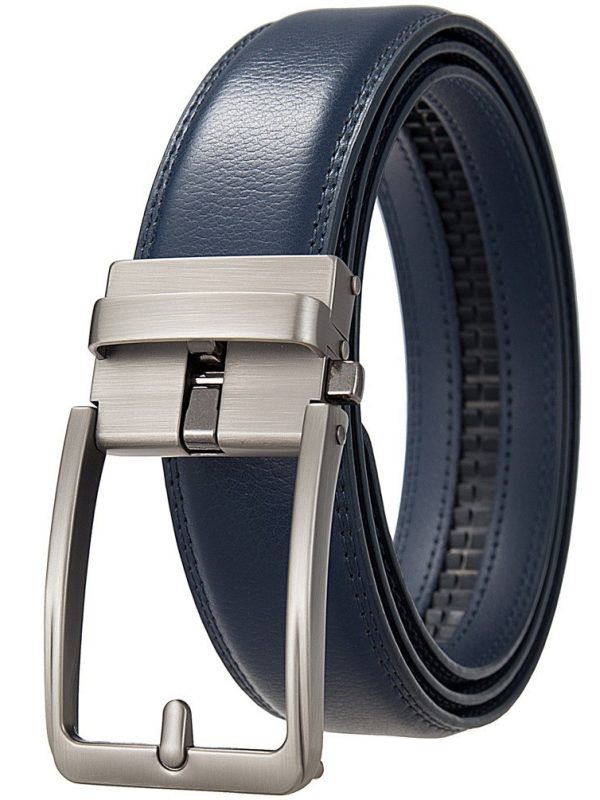 Extended-length Needle-resistant Automatic-buckle Mens Double-layer Cowhide Belt