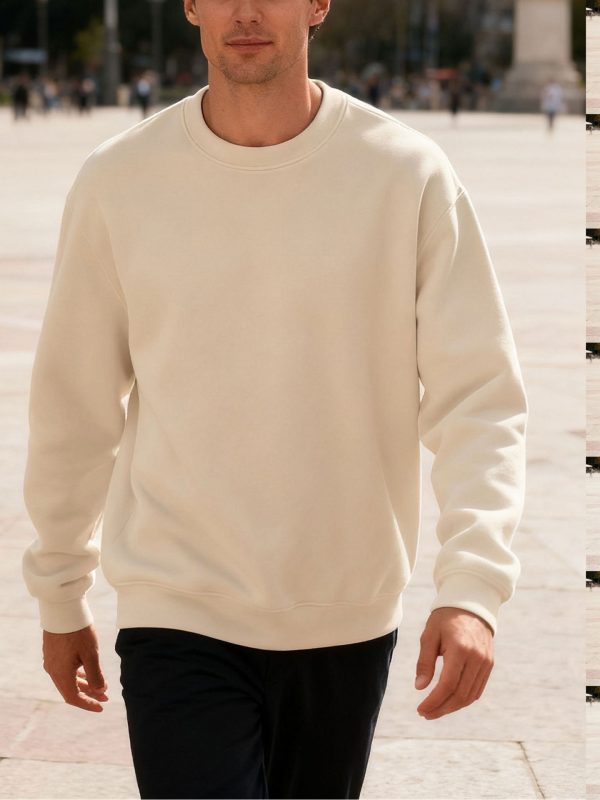 Round Neck Solid Color Loose Oversized Casual Top For Men