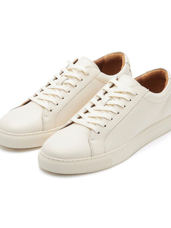 Men's Pure White Casual Sports Skate Shoes