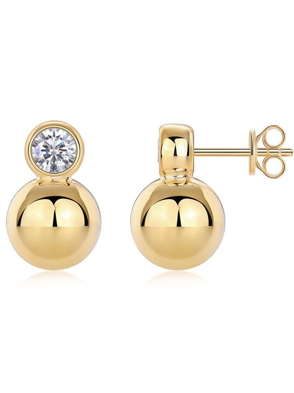 Crystal Drop Earrings - Set With Top-quality Moissanite Luxury Fashion Light Luxury Jewelry Silver Stud Earrings S925 Silver Electroplated Gold