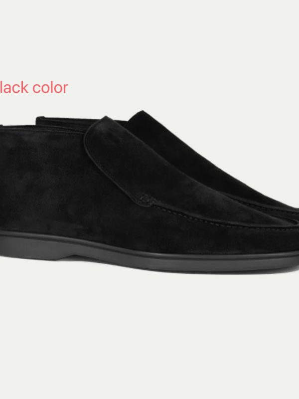 Men's High-top Suede Loafers With Slip-on Design