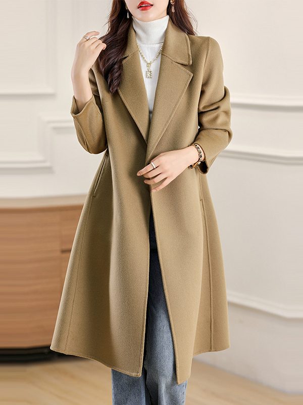 Women's Versatile Waist-cinching Figure-flattering Wool Coat