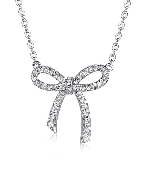 Set With Top-quality Moissanite, This Luxurious And Fashionable Light Luxury Trend Jewelry Necklace Pendant Is Made Of S925 Silver Electroplated With Platinum