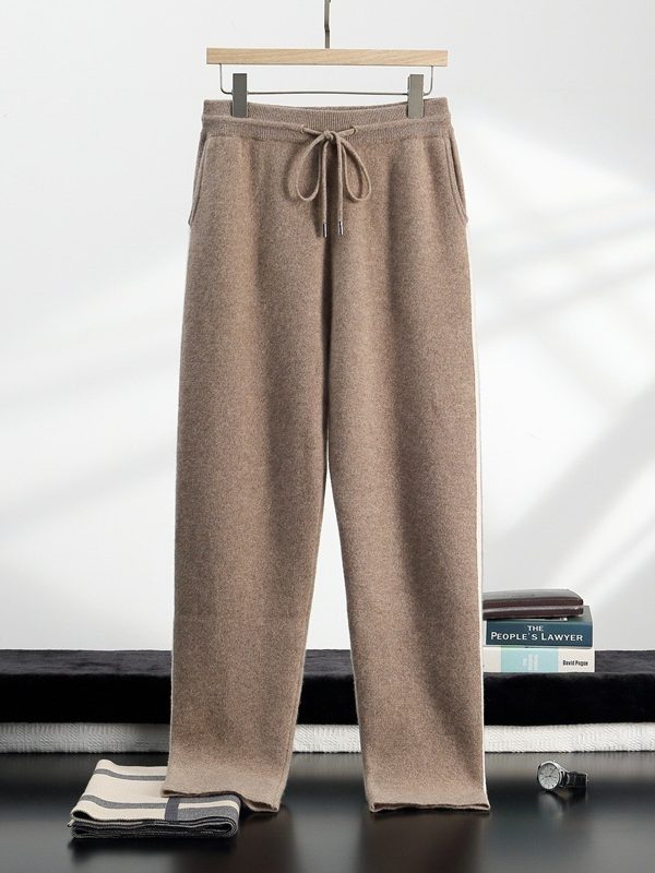 Thickened Assorted Colors Cashmere Men's Casual Loose Knitted Casual Pants