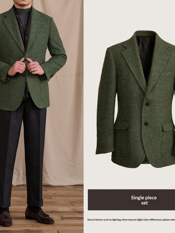 Wool Heavyweight Blazer Vintage Gentleman's Style Slim Fit
