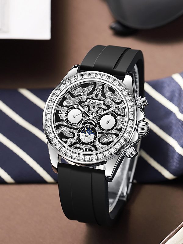 Multi-functional Sun Moon Star Calendar Waterproof Automatic Mechanical Watch Men