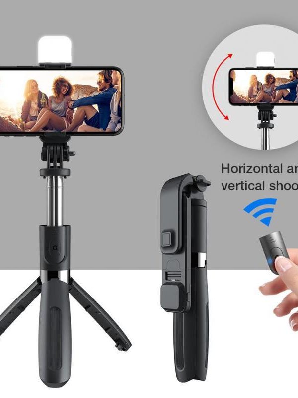 Compatible with Apple, Bluetooth Selfie Stick Mobile Remote Control Tripod