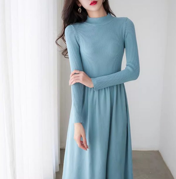 Womens Petite Long Knitted Sweater Dress For Layering