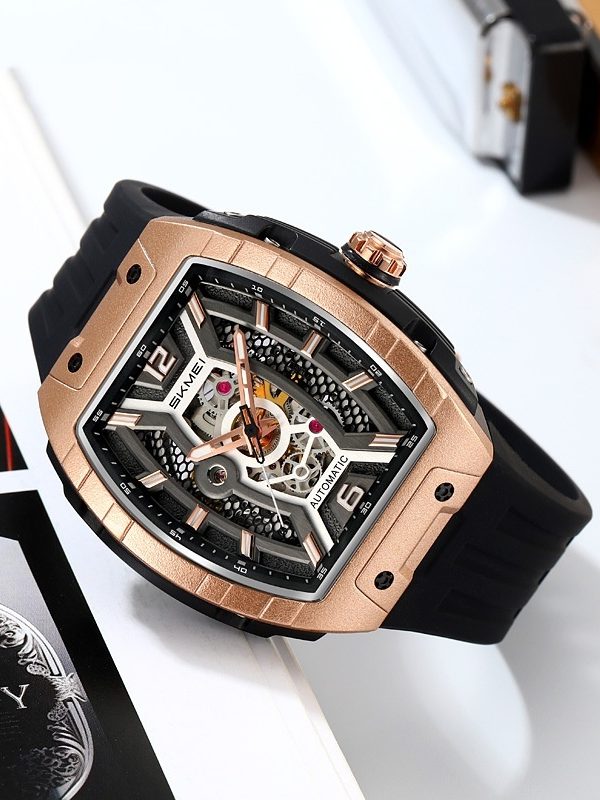 Men's Wine Barrel Mechanical Watch Waterproof Luminous Scale Pointer Automatic Mechanical