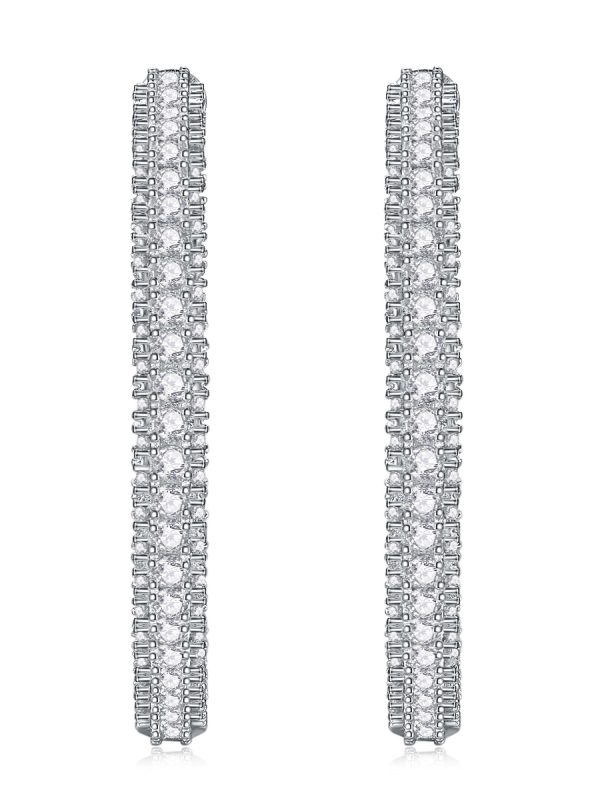 Top-quality Moissanite Luxury And Fashionable Light Luxury Jewelry Silver Stud Earrings S925 Silver Plated Platinum