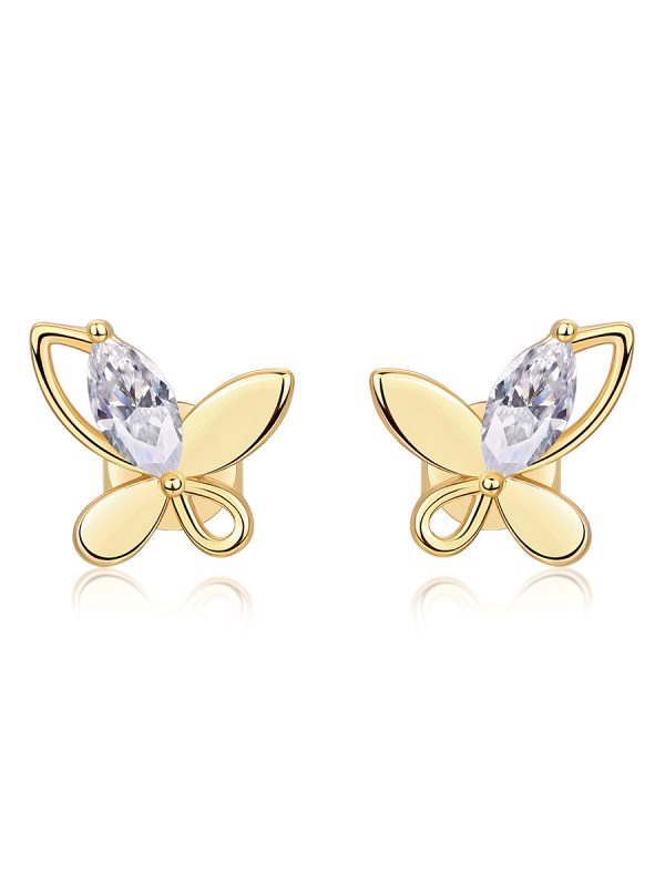 Chasing Dreams Four-Leaf Clover - Luxurious And Fashionable Light Luxury Jewelry Stud Earrings Set With Top-quality Moissanite, S925 Silver Electroplated Gold