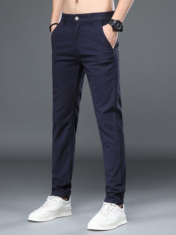 Business Casual Elastic Loose Straight Slim Fit Suit Pants