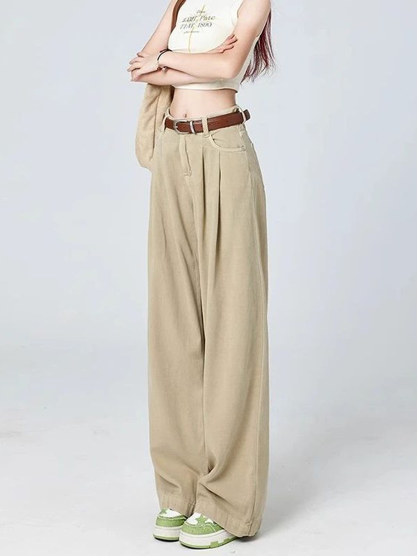 Womens Relaxed-fit Figure-flattering Drapey Casual Pants