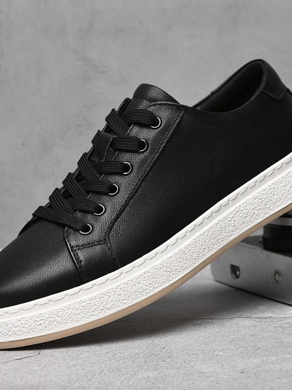 Men's Business Genuine Leather Lace-up Soft Bottom Platform Sneakers