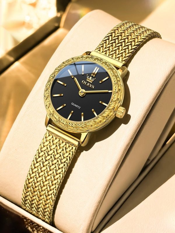 Vintage Fashion Square Quartz Watch With Rhinestones