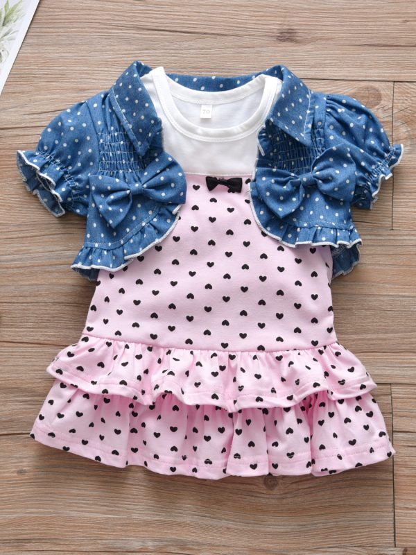 Girls Infant Cute Vest And Sleeveless Dress
