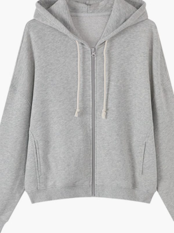 Relaxed Stylish Versatile Zip-up Cardigan Top