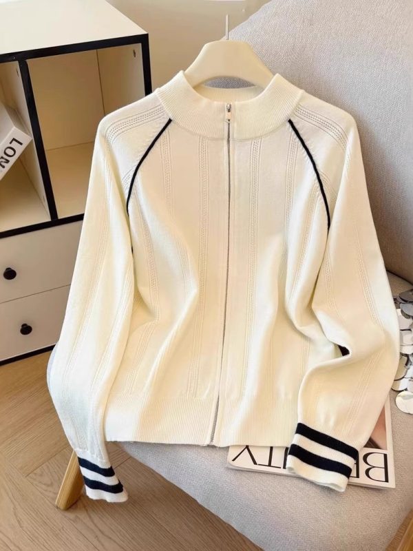 Design Sense Fashion Zipper Cardigan Outerwear