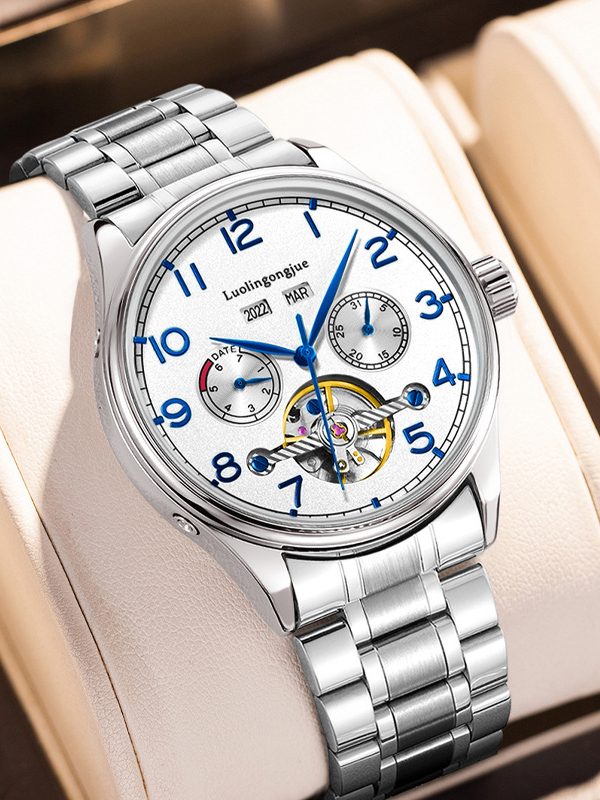 Business Hollow Men's Stainless Steel Mechanical Watch