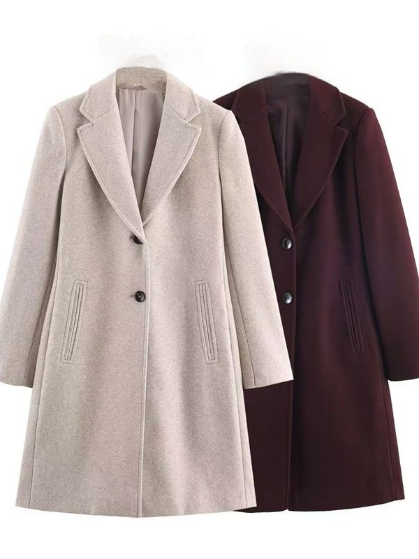 New Fall Women's Clothing Fashion Soft Padded Shoulder Overcoat Jacket