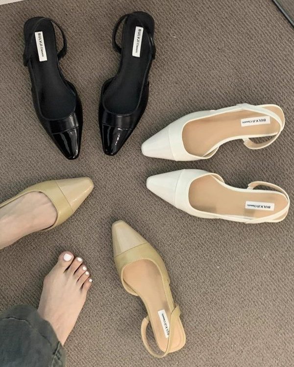 Low Heel Pointed Toe Closed Toe Sandals Female Gentle Pumps