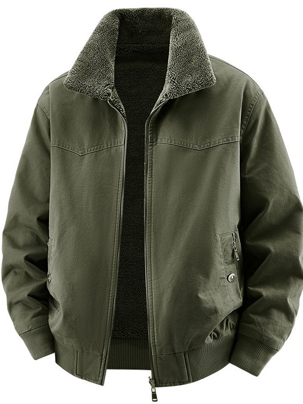 Men's Loose Casual Fleece-lined Thick Style Double-sided Warm Jacket
