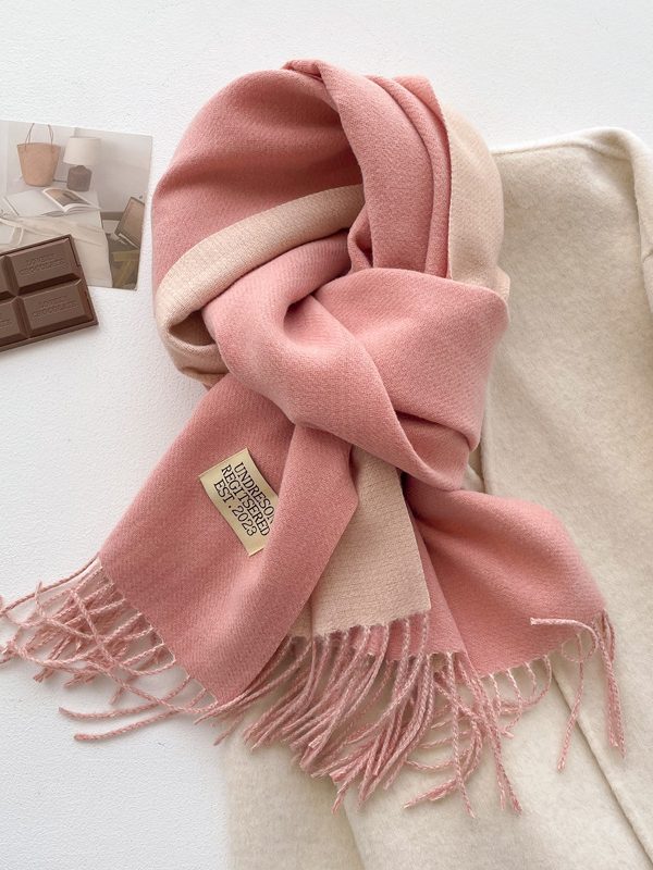 Double-sided Solid-color Scarf For Women