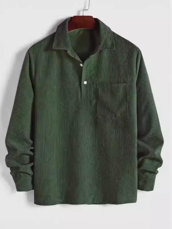 Solid Color Casual Men's New Long Sleeve Shirt