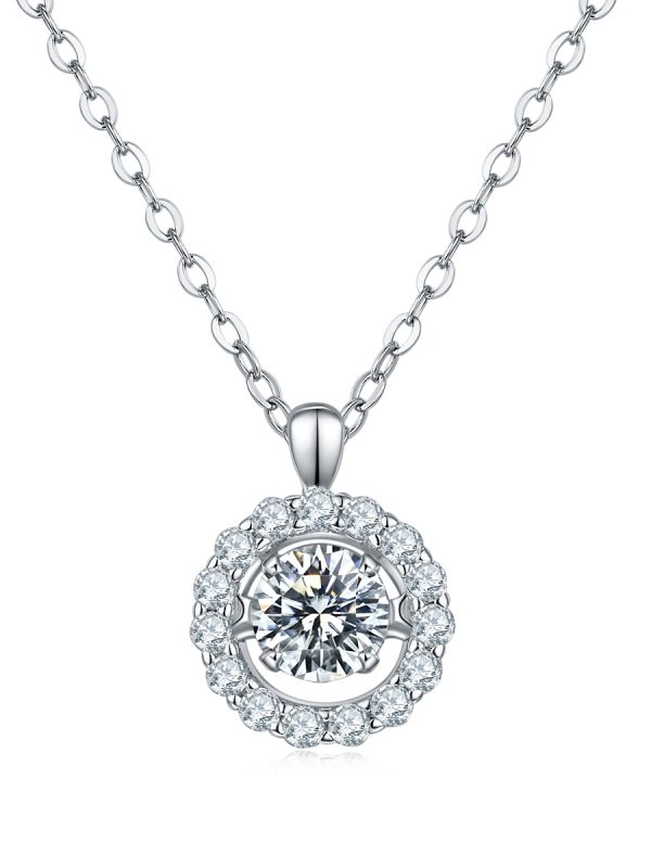 Set With Top-quality Moissanite, This Luxurious And Fashionable Light Luxury Trend Jewelry Necklace Pendant Is Made Of S925 Silver Electroplated With Platinum