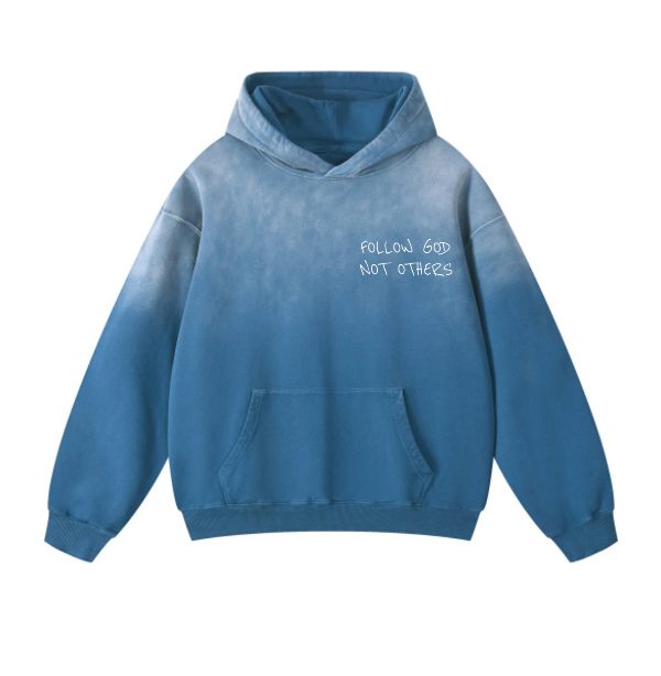 American-style Loopback Fabric Hoodie With A Mottled Wash And Gradient Effect