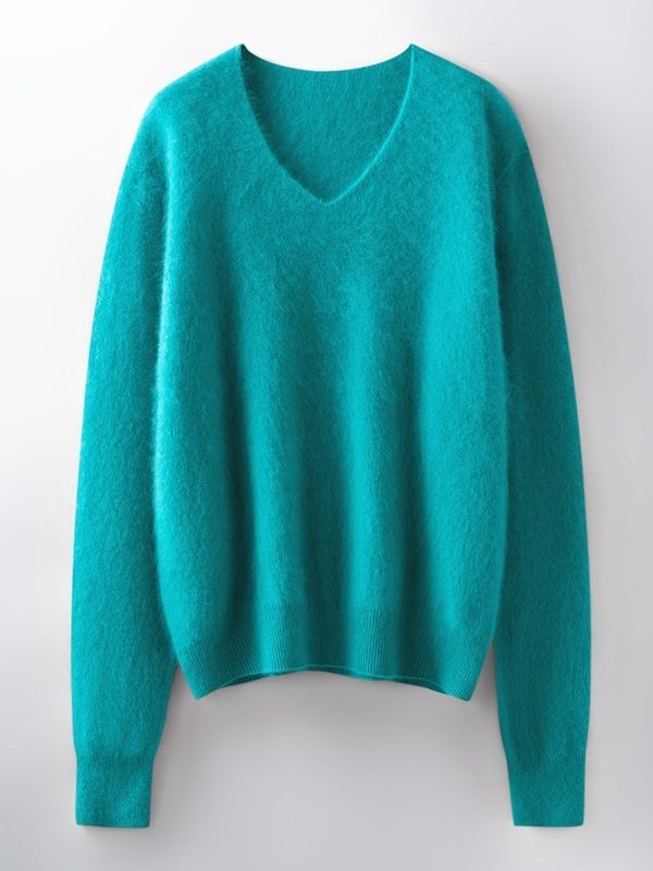 Versatile Loose-fitting Brushed Sweater In A Solid Color