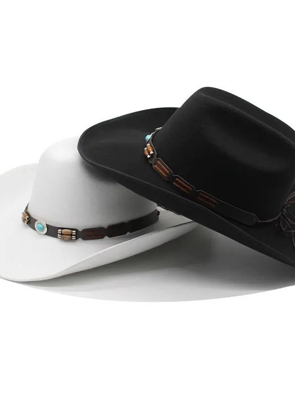 Woolen Hat, Turquoise Belt, Western Denim