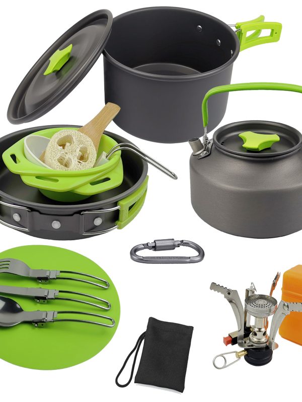 Camping Teapot Set Pot Stove Set 2-3 People Picnic Stove Tableware