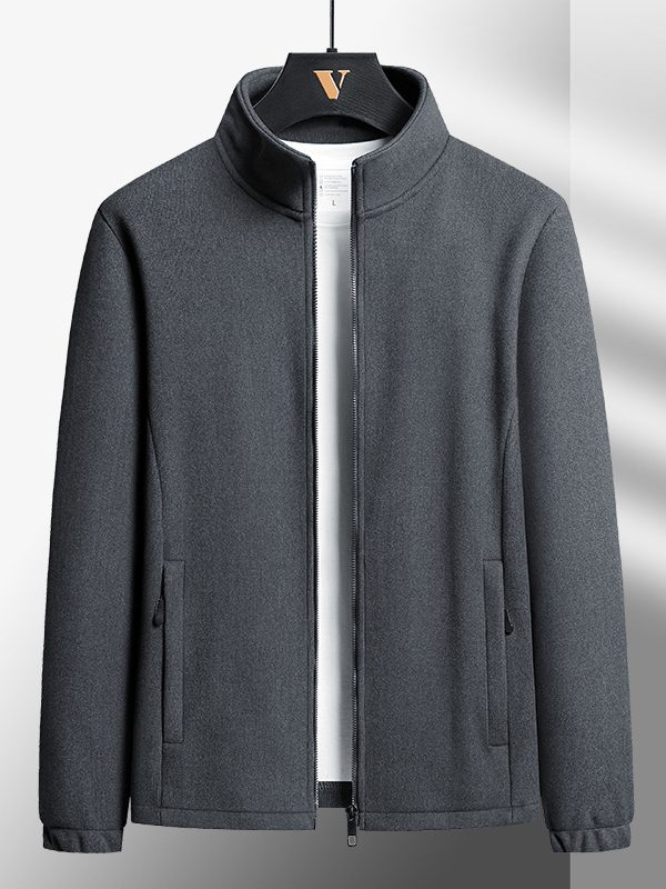 Berber Fleece Coat Men's Sweater Cardigan Stand-up Collar Thick Top