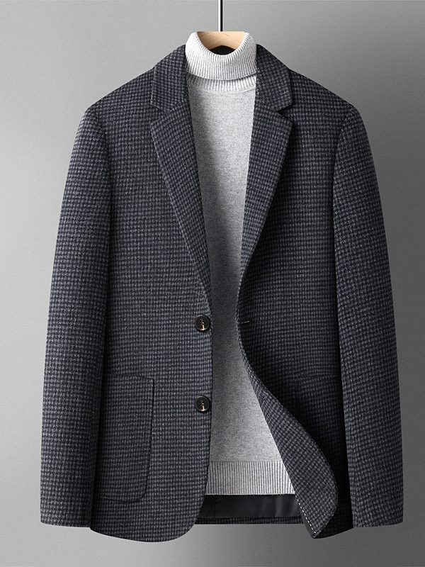Autumn And Winter Solid Color Short Wool Woolen Men's Suit