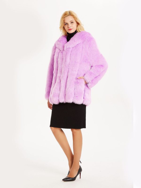New European And American Stylish Fox-fur Lapel Coat