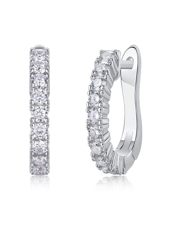 Modern Guide - Premium Moissanite Luxury Fashion Light Luxury Jewelry Silver Stud Earrings S925 Silver Plated Platinum