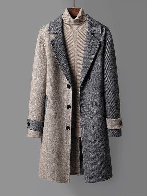 Men's Mid-length Woolen Coat Korean Style Loose