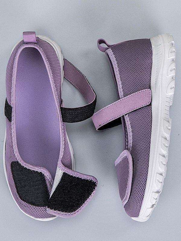 Widen-toe Granny Shoes With Mesh For Summer