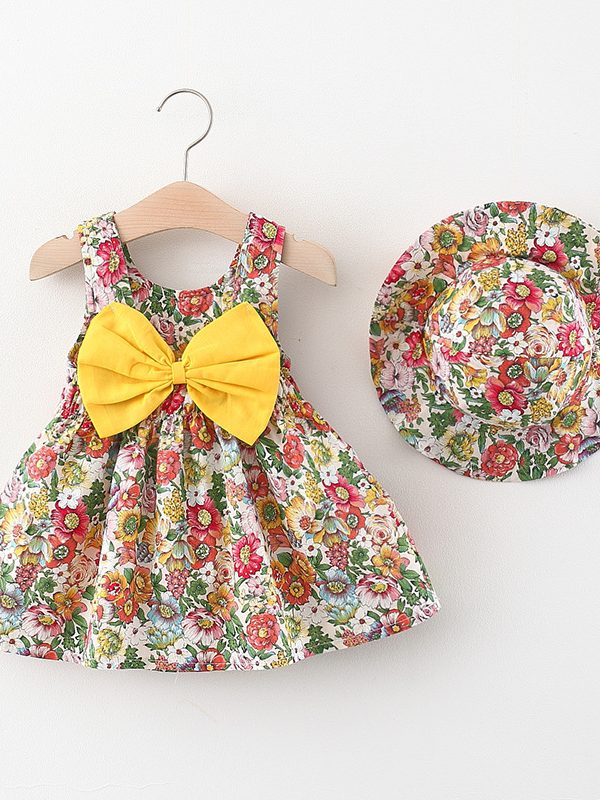 فستان أميرة مزين بفيونكة كبيرة للأطفال