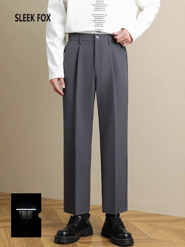 Men's Casual Draped Straight Suit Pants