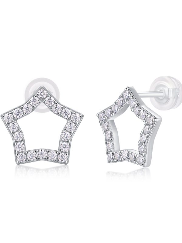Tonight's Rising Star - Top-quality Moissanite Luxury Fashion Light Luxury Jewelry Silver Stud Earrings S925 Silver Plated Platinum