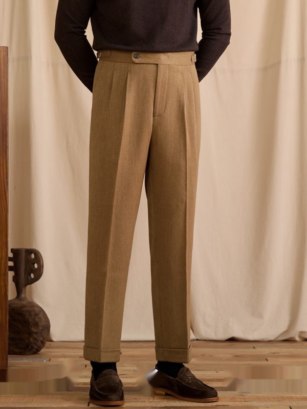Blend Italian-style High-waisted Straight-leg Casual Pants