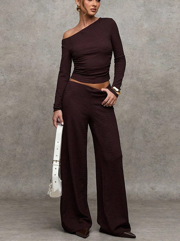 Long Sleeve T Shirt And Straight Leg Pants Set