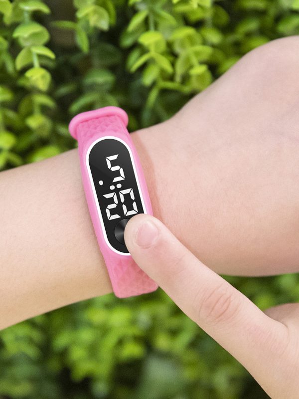 Silicone Children's LED Red And White Light Watch