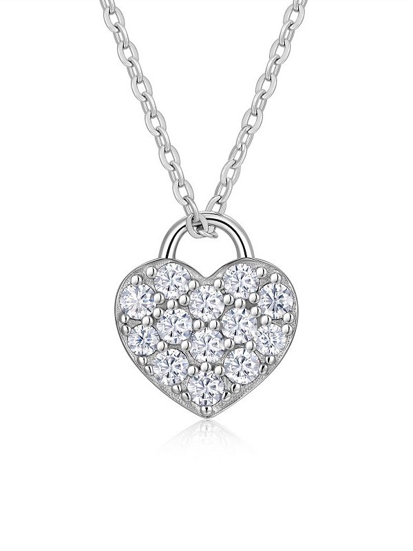 Set With Top-quality Moissanite, This Luxurious And Fashionable Light Luxury Trend Jewelry Necklace Pendant Is Made Of S925 Silver Electroplated With Platinum