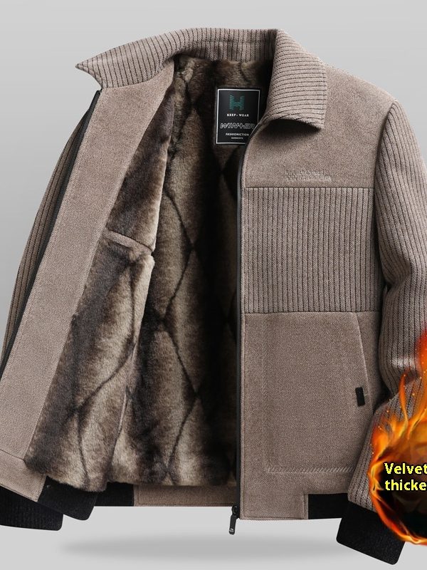 Men's Clothing Velvet Padded Thickened Coat