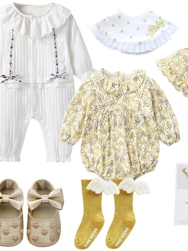 صندوق هدايا للأطفال الرضع بتصميم القمر المكتمل، بدلة أطفال قطنية، ملابس أميرة