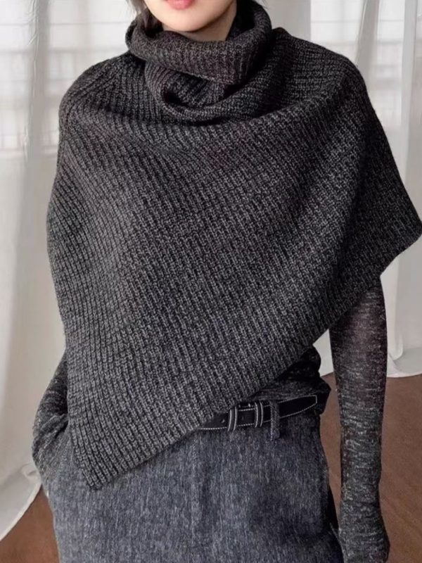 Stylish Versatile Dark Gray Knitted Neck Warmer